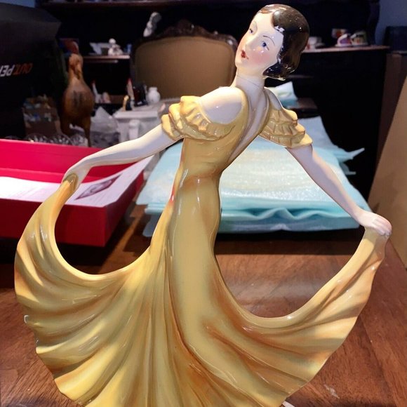 Vintage Erphila Czechoslovakia 11” Tall Ceramic Dancing Figurine Art Deco - Picture 1 of 5